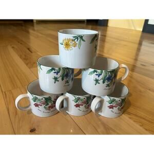 VTG Majesticware By Sakura Coffee Tea Cup Mug Set of 6 Geranium Sue Zipkin